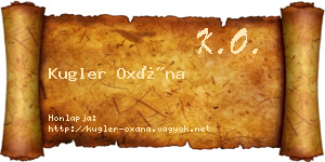 Kugler Oxána névjegykártya